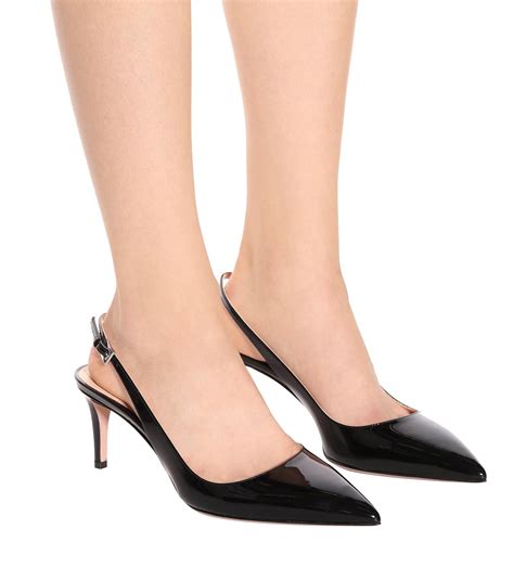 prada 8 1 2|Black Patent Leather Slingback Pumps .